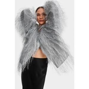 Sleeper Disco Fringed Metallic Jacket Silver